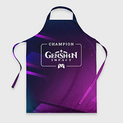 Фартук кулинарный Genshin Impact Gaming Champion: рамка с лого и джо, цвет: 3D-принт