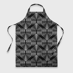 Фартук кулинарный Геометрический узор арт-деко черно-белый, цвет: 3D-принт