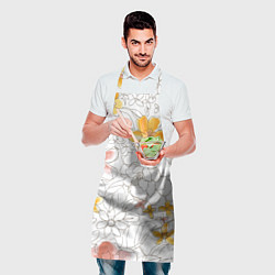 Фартук кулинарный Минималистическая цветочная композиция Watercolour, цвет: 3D-принт — фото 2