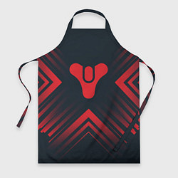 Фартук кулинарный Красный Символ Destiny на темном фоне со стрелками, цвет: 3D-принт