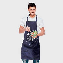 Фартук кулинарный Лого Inter в сердечке на фоне мячей, цвет: 3D-принт — фото 2