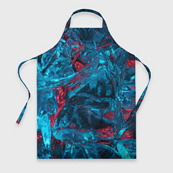 Фартук кулинарный Неоновые куски льда - Голубой и красный, цвет: 3D-принт