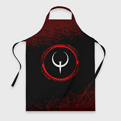 Фартук кулинарный Символ Quake и краска вокруг на темном фоне, цвет: 3D-принт