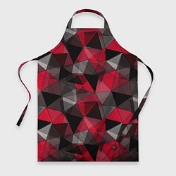 Фартук кулинарный Красно-серый геометрический, цвет: 3D-принт