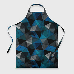 Фартук кулинарный Сине-черный геометрический, цвет: 3D-принт