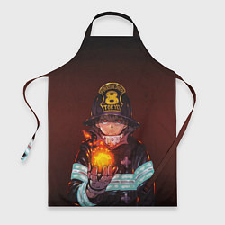 Фартук кулинарный Синра Кусакабэ - Пламенный отряд, цвет: 3D-принт