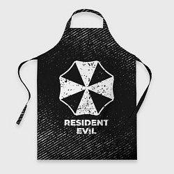Фартук кулинарный Resident Evil с потертостями на темном фоне, цвет: 3D-принт