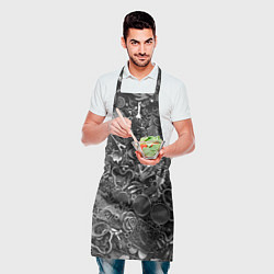 Фартук кулинарный Металлические шильдики и брелоки - стимпанк, цвет: 3D-принт — фото 2
