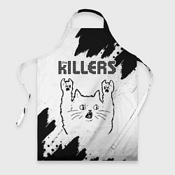 Фартук кулинарный The Killers рок кот на светлом фоне, цвет: 3D-принт