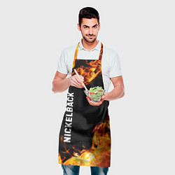 Фартук кулинарный Nickelback и пылающий огонь, цвет: 3D-принт — фото 2