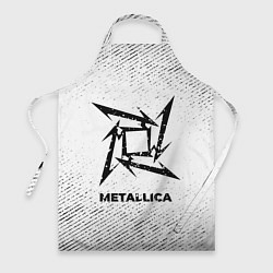 Фартук кулинарный Metallica с потертостями на светлом фоне, цвет: 3D-принт