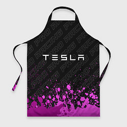 Фартук кулинарный Tesla pro racing: символ сверху, цвет: 3D-принт