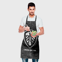 Фартук кулинарный Leeds United с потертостями на темном фоне, цвет: 3D-принт — фото 2