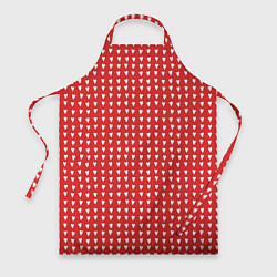 Фартук кулинарный Красные сердечки паттерн, цвет: 3D-принт