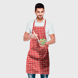 Фартук кулинарный Красные сердечки паттерн, цвет: 3D-принт — фото 2