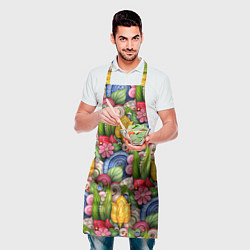 Фартук кулинарный Тюльпаны объемные листья и цветы, цвет: 3D-принт — фото 2