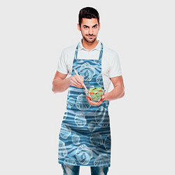 Фартук кулинарный Паттерн из створок ракушки - океан, цвет: 3D-принт — фото 2