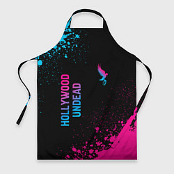 Фартук кулинарный Hollywood Undead - neon gradient: символ и надпись, цвет: 3D-принт
