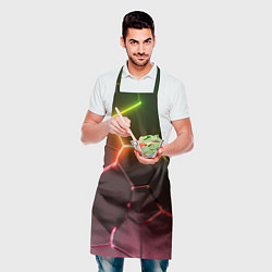 Фартук кулинарный Неоновые радужные плиты, цвет: 3D-принт — фото 2