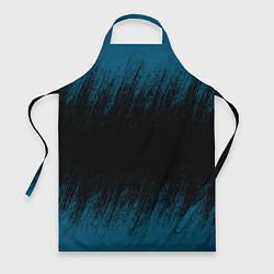 Фартук кулинарный Синие штрихи на черном, цвет: 3D-принт
