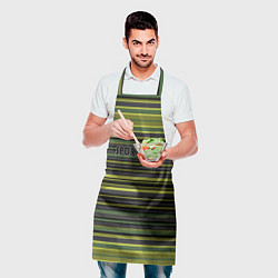 Фартук кулинарный Спортклуб полосатый оливково-зеленый полосатый узо, цвет: 3D-принт — фото 2