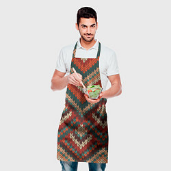 Фартук кулинарный Вязаная ткань - текстура, цвет: 3D-принт — фото 2