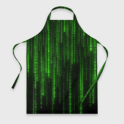 Фартук кулинарный Двоичный код зеленый, цвет: 3D-принт