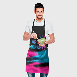 Фартук кулинарный Arctic Monkeys - neon gradient: символ сверху, цвет: 3D-принт — фото 2