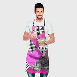 Фартук кулинарный Розовые стрелки и паттерн, цвет: 3D-принт — фото 2