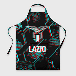 Фартук кулинарный Lazio FC в стиле glitch на темном фоне, цвет: 3D-принт