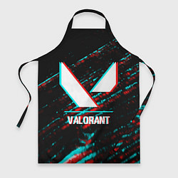 Фартук кулинарный Valorant в стиле glitch и баги графики на темном ф, цвет: 3D-принт