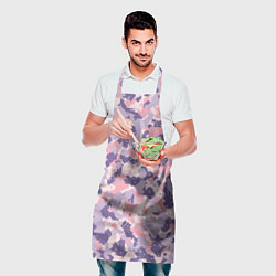 Фартук кулинарный Цифровой камуфляж - сине-фиолетовый, цвет: 3D-принт — фото 2