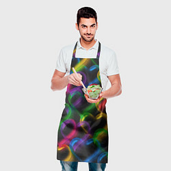 Фартук кулинарный Граффити - неоновые сердца, цвет: 3D-принт — фото 2