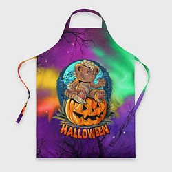 Фартук кулинарный Хэллоуин - мишка на тыкве, цвет: 3D-принт