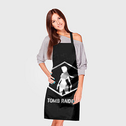 Фартук кулинарный Tomb Raider glitch на темном фоне, цвет: 3D-принт — фото 2