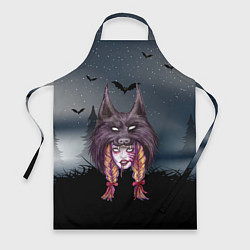 Фартук кулинарный Девушка в скальпеле волка, цвет: 3D-принт