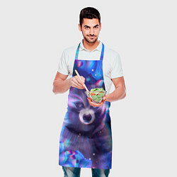 Фартук кулинарный Волшебный енот в цветах, цвет: 3D-принт — фото 2