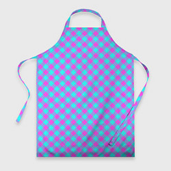 Фартук кулинарный Фиолетовые и голубые квадратики, цвет: 3D-принт