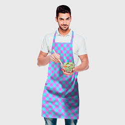 Фартук кулинарный Фиолетовые и голубые квадратики, цвет: 3D-принт — фото 2