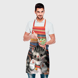 Фартук кулинарный Крик котёнка мяу, цвет: 3D-принт — фото 2