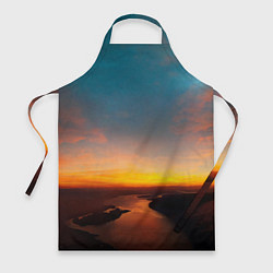 Фартук кулинарный Горная река на фоне заката, цвет: 3D-принт