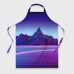 Фартук кулинарный Neon mountains - Vaporwave, цвет: 3D-принт
