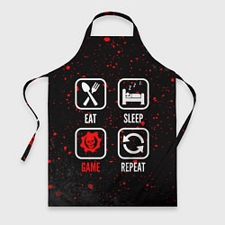 Фартук кулинарный Eat, sleep, Gears of War, repeat, цвет: 3D-принт