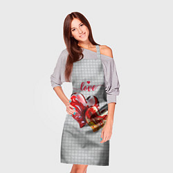 Фартук кулинарный Love - сердечки, цвет: 3D-принт — фото 2