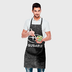 Фартук кулинарный Subaru с потертостями на темном фоне, цвет: 3D-принт — фото 2