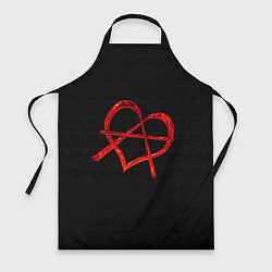Фартук кулинарный Сердце анархиста, цвет: 3D-принт