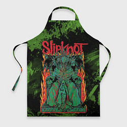 Фартук кулинарный Slipknot green satan, цвет: 3D-принт