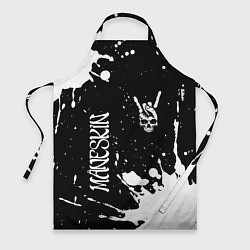 Фартук кулинарный Maneskin и рок символ на темном фоне, цвет: 3D-принт