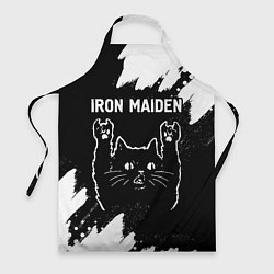 Фартук кулинарный Группа Iron Maiden и рок кот, цвет: 3D-принт