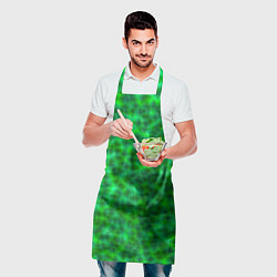 Фартук кулинарный Абстрактные зелёные волны - текстура, цвет: 3D-принт — фото 2